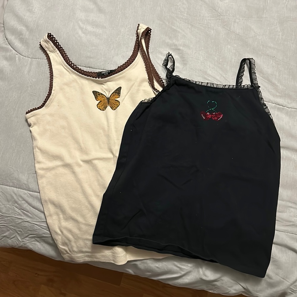 Two Forever 21 Tanks 🍒🦋